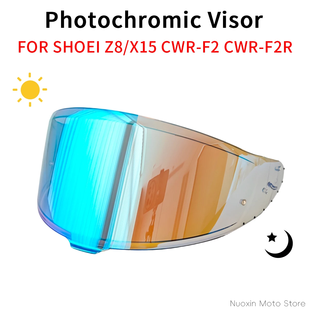 

Photochromic Visor Shield for SHOEI Z8 X15 Helmets – Replacement CWR-F2 / CWR-F2R Anti-Glare Flip-Up Visor