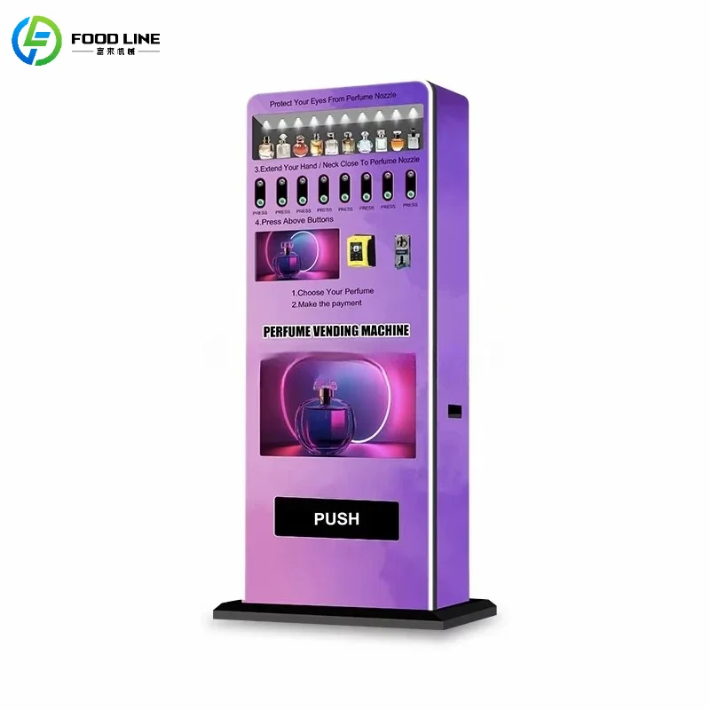 

Customized Commercial 24H Vertical Perfume Vending Machine Touch Screen Multi-Payment Full Size Fragrance Vending Device
