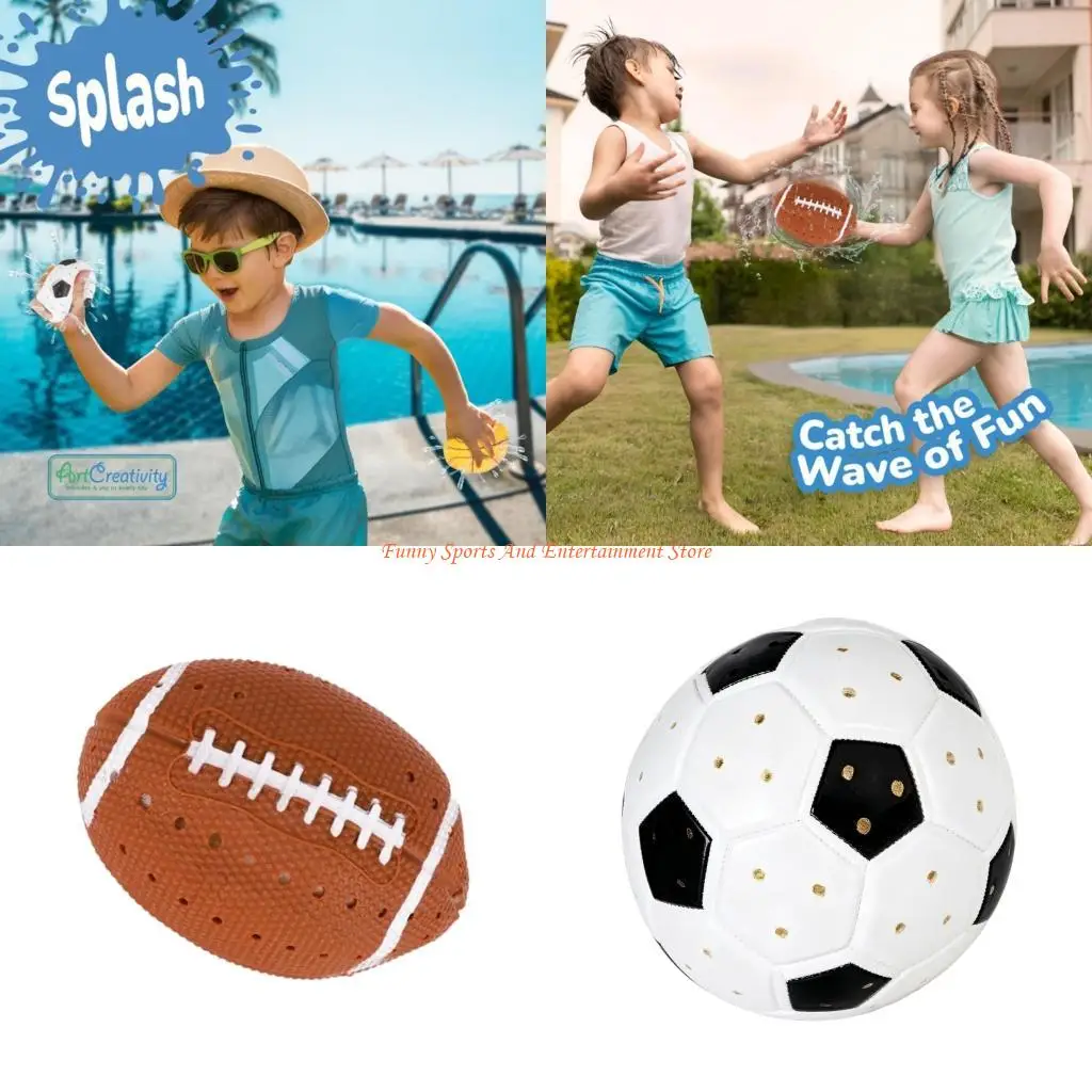 C4DE Water Sprays Sports Toy Interactively Splashes Kids Ball Toy Coordination Training Game Props for Summers Pool Or Garden