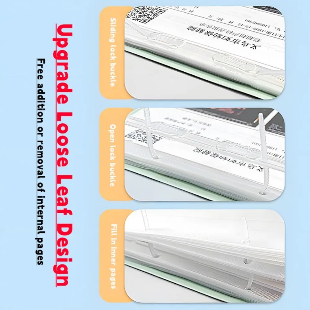 High Quality A5 To A4 File Folder Loose leaf Foldable Storage Booklet With Insert Pages Waterproof Document Organizer Students