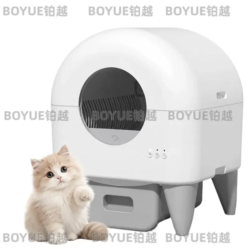 95L Automatic Smart Cat Litter Box Self Cleaning Fully Enclosed Cat Litter Box Toilet Litter Tray with 2 Free Trash Bag Rolls