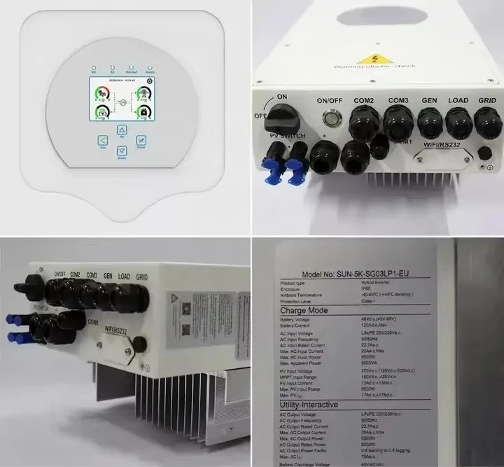 Deye Single 3-Phase Hybrid Solar Inverter 5-12Kw Pure Sine Wave MPPT Controller 220V 50/60Hz Home System