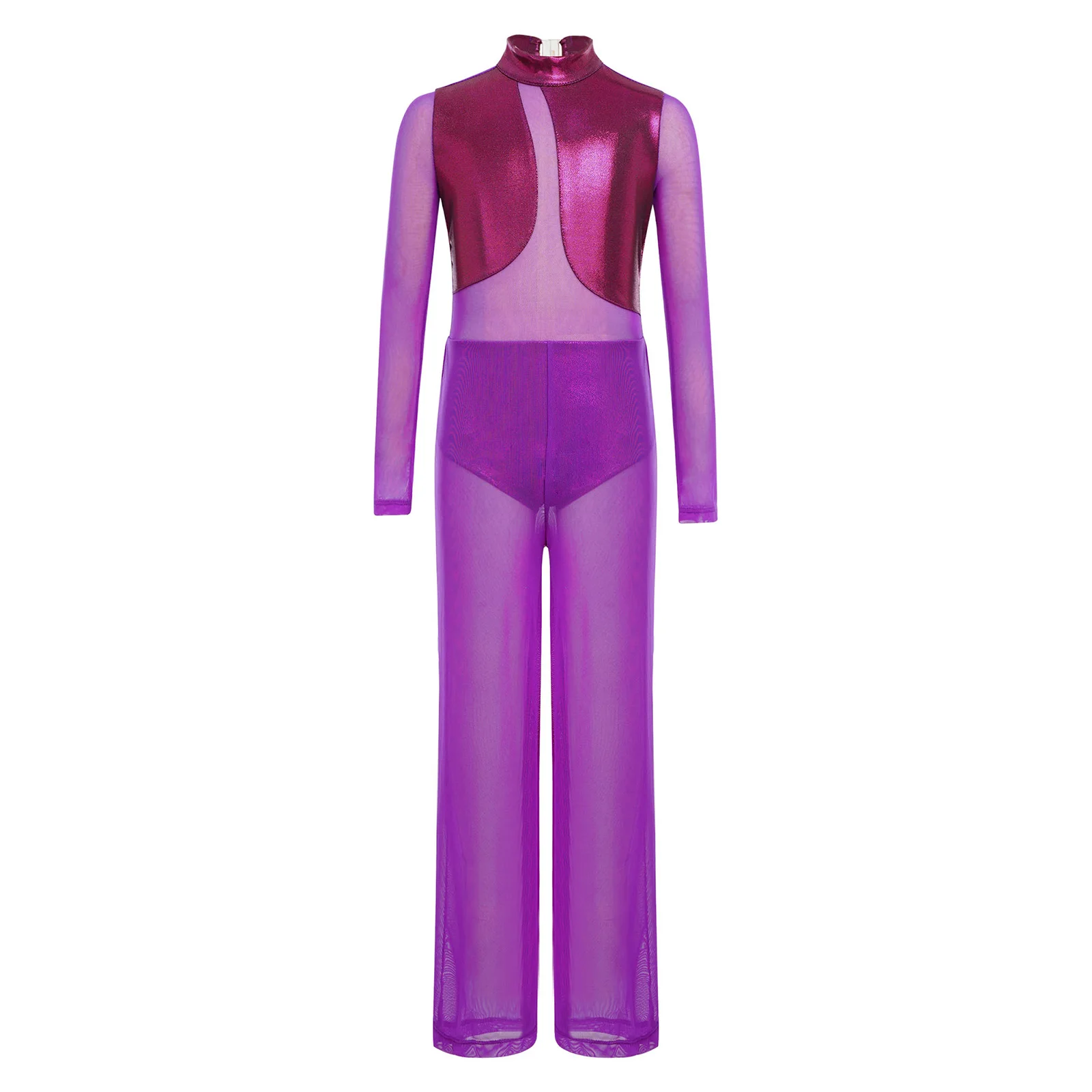 Ballet Full Body Leotard Long Sleeve Jumpsuit Kid Girls One Piece Gymnastics Leotard Costume Children's Figure Skating Jumpsuits