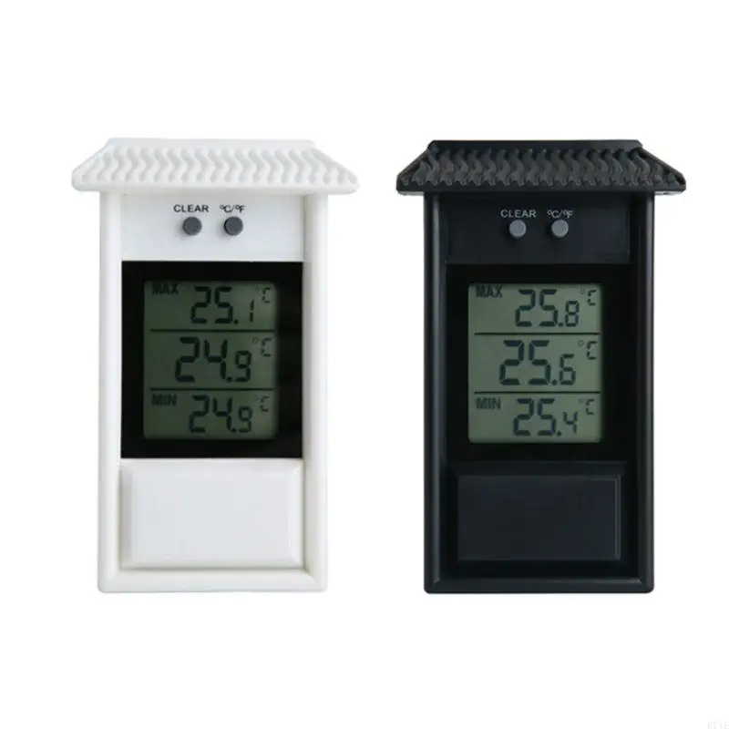 E74E LCD Digital Indoor/Outdoor Waterproof Thermometer Garden GreenHouse Wall Temperature Measurement Max Min Value Display