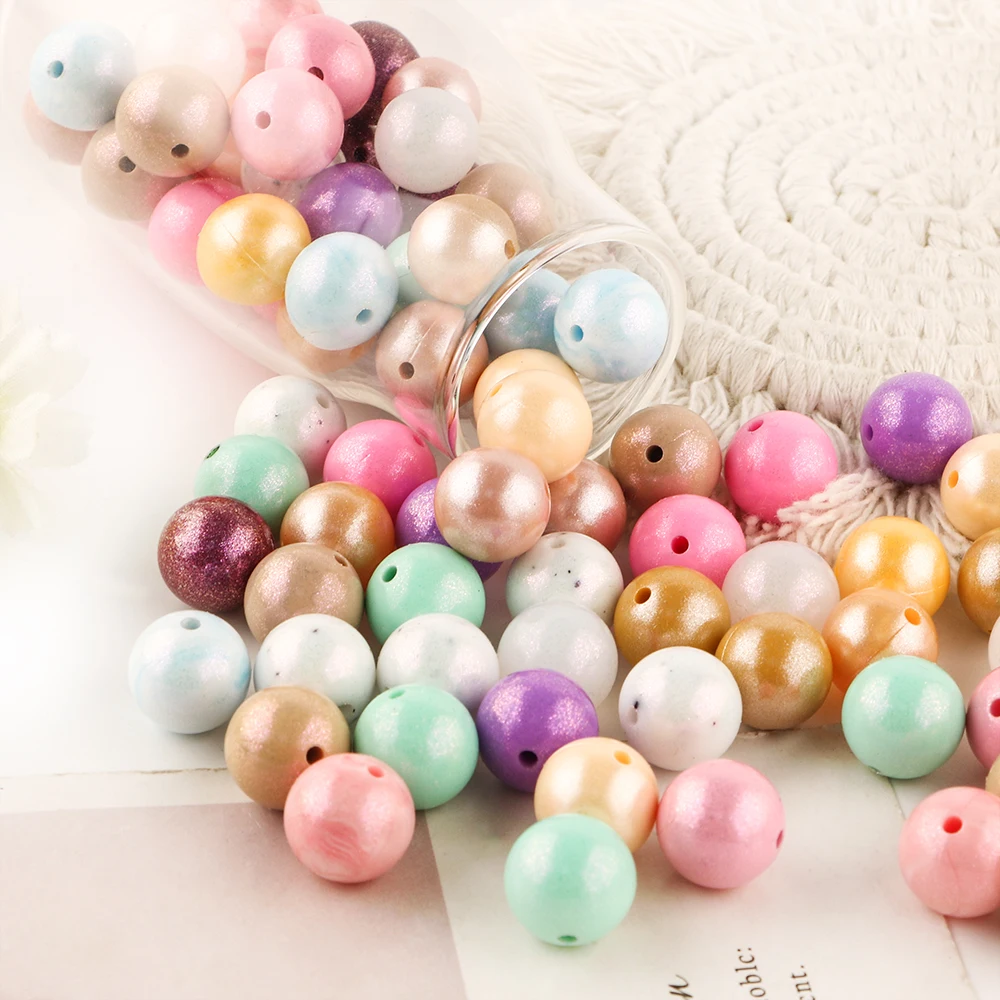 20Pcs Opal Silicone Beads 15mm Silicone Round Bead Multiple Colors DIY Bracelet Jewelry Accessories For Jewelry Handmade Making