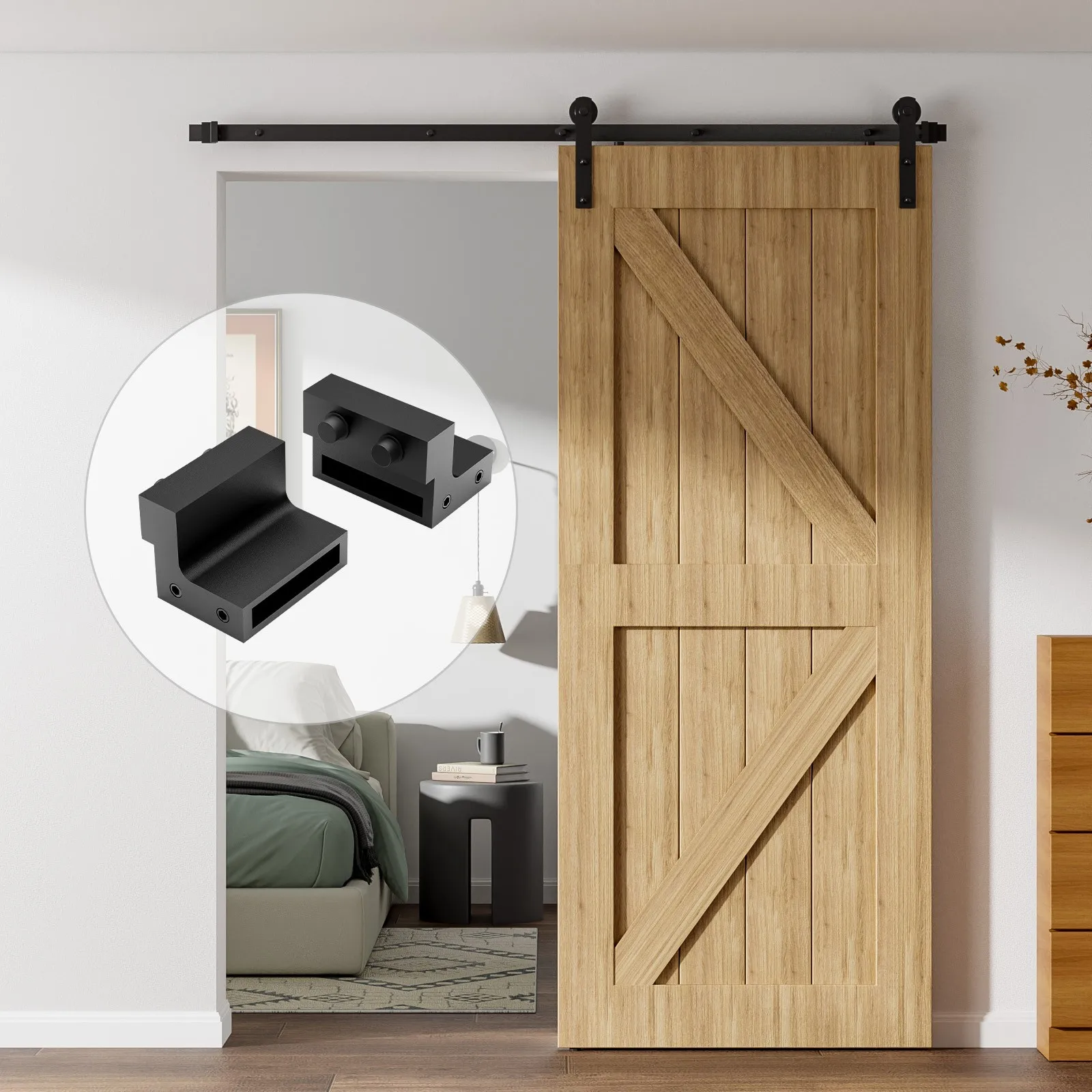 

1Pair Barn Door Sliding Track Stopper, Metal Track Stopper, Wear Resistant