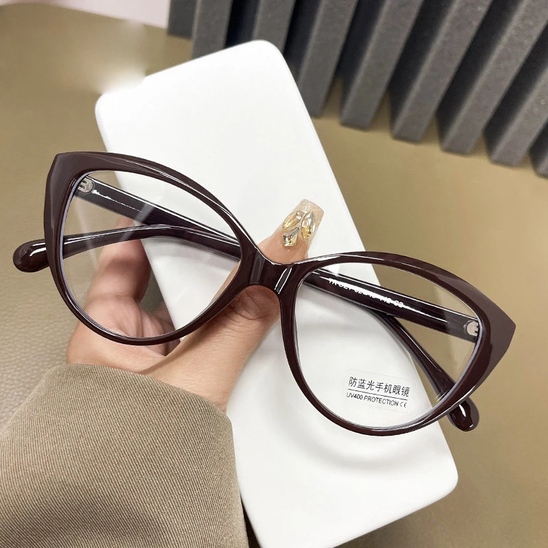 Fashion Cat Eye Glasses Butterfly Ultra light TR90 Transparent  Myopia Astigmatism Hyperopia Optical Prescription Frames Woman