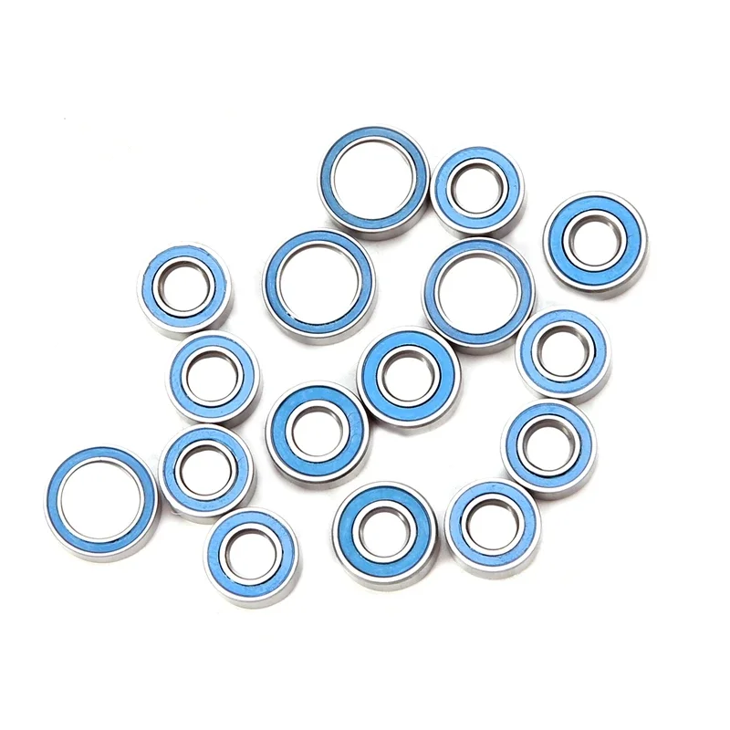 16PCS Full Set Rubber Sealed Bearings for Tamiya TT02/TT02D - Dust Proof Ball Bearing Upgrade Kit for 1/10 RC Car Models