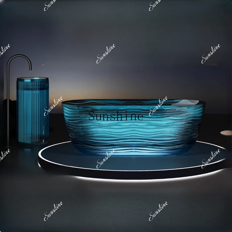 Natural Resin Crystal Bathtub Home B & B Hotel Superior Art Water Corrugated Bathtub  FT