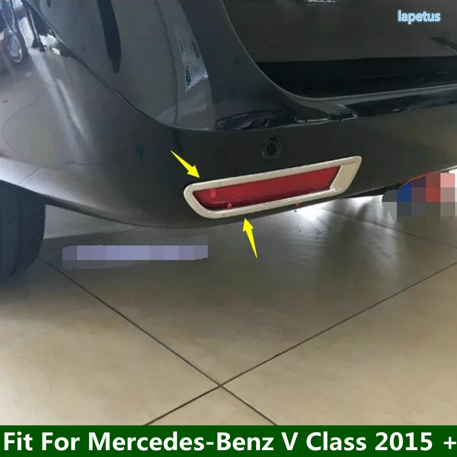 Rear Bumper Fog Lights Lamps Decor Frame Cover Trim Fit For Mercedes-Benz V Class 2015 - 2021 Chrome Car Accessories