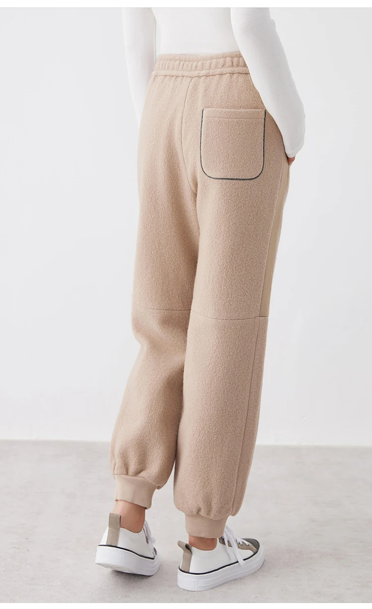 K2639W Hochwertige Damenbekleidung Luxusmarke Lässige Hosen Herbst und Winter Dicke 100% Wollhosen – Detail 11