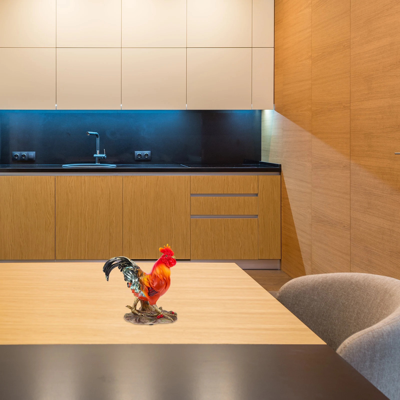 

Resin Rooster Sculpture Realistic Outdoor Garden Home Yard Decor Simulated Rooster Statue Decorative Farm Ornament