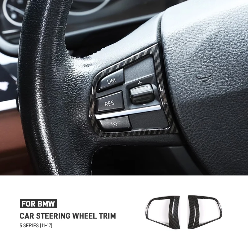 

Car Steering Wheel Frame Decoration Trim Cover For BMW 5 7 Series F10 F18 F01 F02 2011-2017 Carbon Fiber Interior Accessories