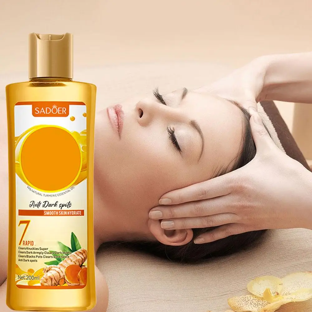 Aceite corporal con infusión de cúrcuma, 200ml, blanqueamiento y tono de hidratación, producto hidratante para la piel del cuerpo, mejora el cuidado de la cara V6V3
