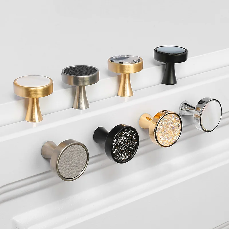 European Zinc Alloy Cabinet Door Handles Marble Vein Gold Kitchen Drawer Pulls Furniture Hardware