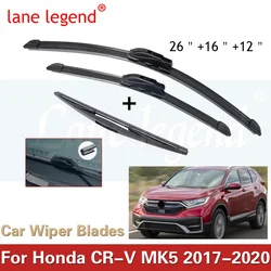 For HONDA CR-V CRV MK5 2017-2020 Car Front Rear Wiper Blades Soft Rubber Windscreen Wipers Auto Windshield 26