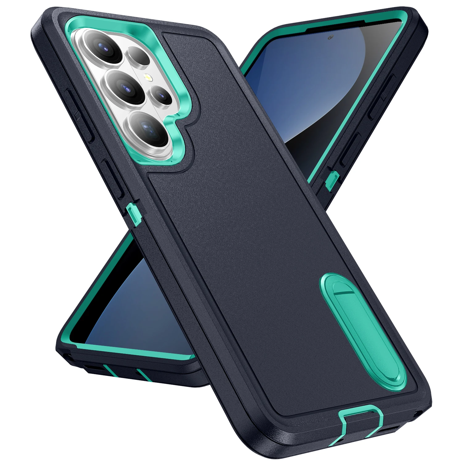 3IN1 Defender Anti-Slip Folding Kickstand Cover for Samsung S26 Ultra S25 S24 S23 S22 Plus Heavy Armor Ott-Box Shockproof Case