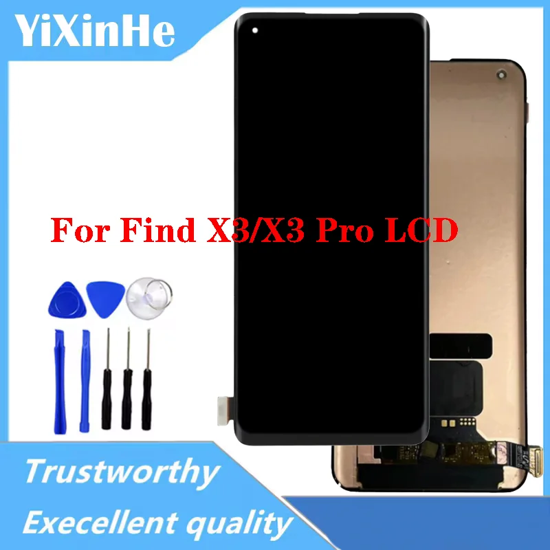 AMOLED TFT 6.7 For Oppo Find X3 PEDM00 LCD Display With Frame X3 Pro PEEM00 CPH2173 LCD Touch Screen Panel Digitizer Assembly