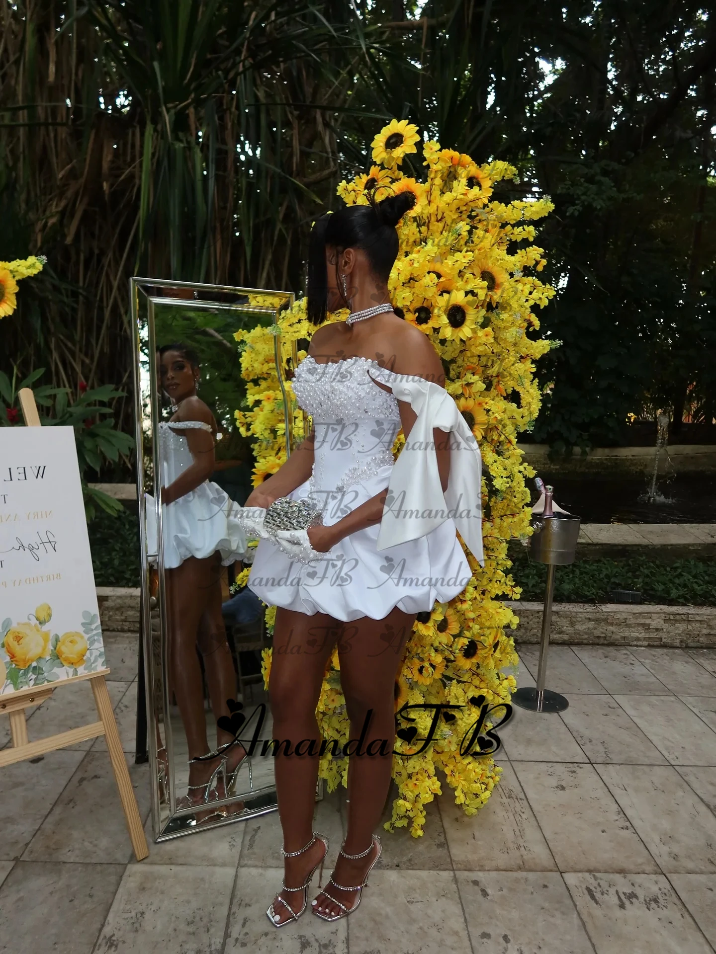 أماندا فستان كوكتيل عصري لؤلؤي قبالة الكتف Bowknot رقبة سكوب مناسبة خاصة ثوب Vestidos De Noche مخصص