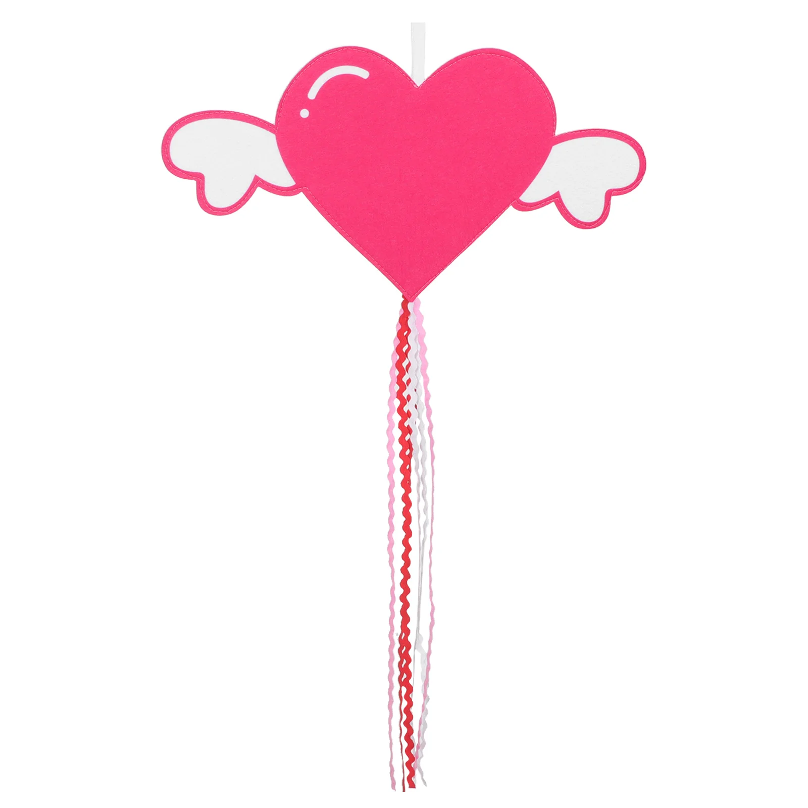 

30x16 Inch Valentines Day Garden Flag Pink Heart with Wings Double Sided Printed Tassel Decorative Yard Flag for Outdoor Party