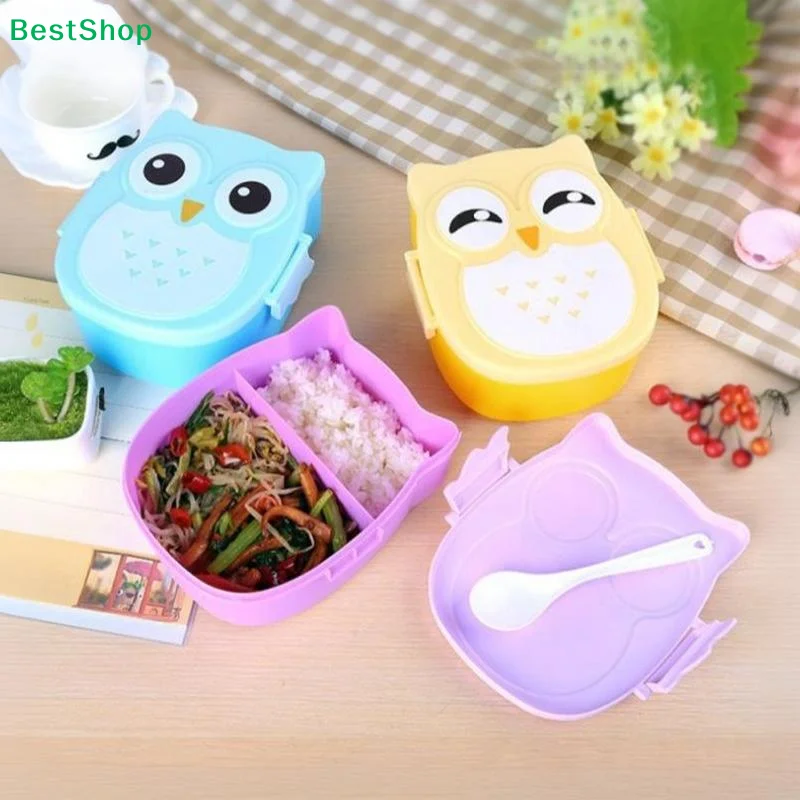 〔Q〕Portable Plastic Children Students Lunch Box Bento Box Food Container Carton Dinnerware Cutlery Food Container