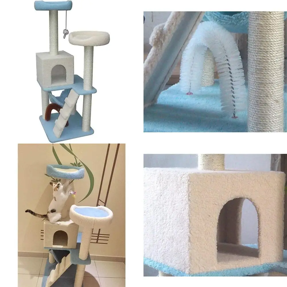 

Large Luxury Wooden Cat Tower with Multiple Platforms, Climbing Frame, and Scratching Board for Cats