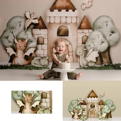 House of the Dragons Castle Backdrops Kids Baby Birthday Cake Smash Photocall Decors Child Adult Photography Jungle Backgrounds