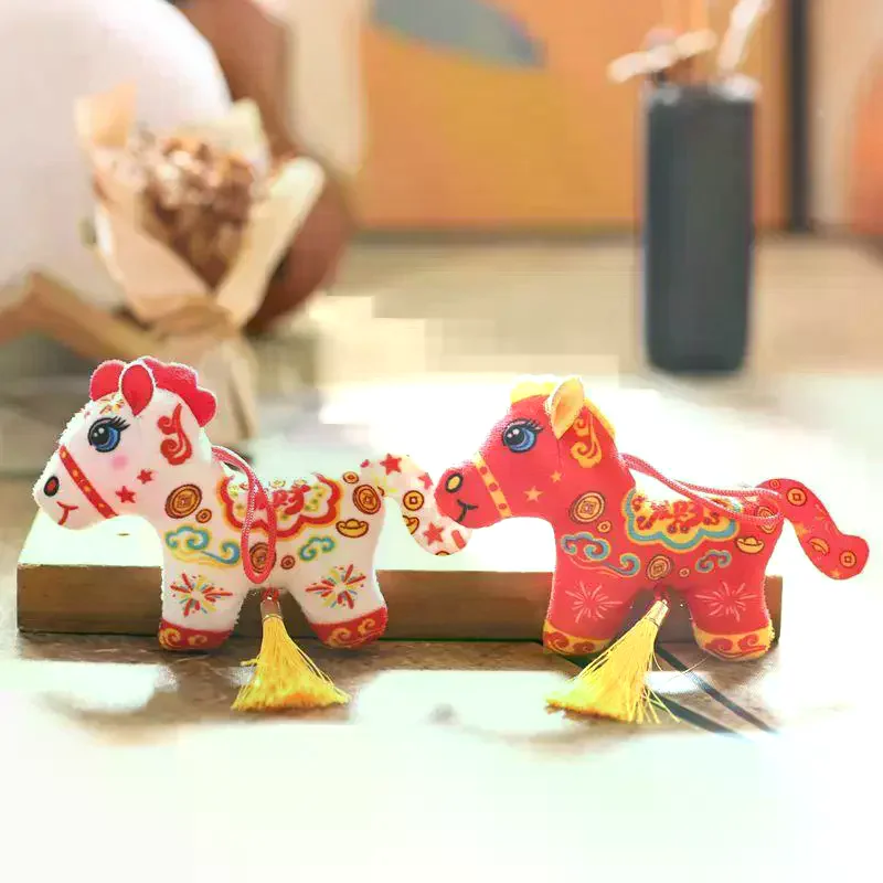 

Cute Lifelike Animal Year Horse Mascot Stuffed Doll Pendant Backpack Hanging Ornament