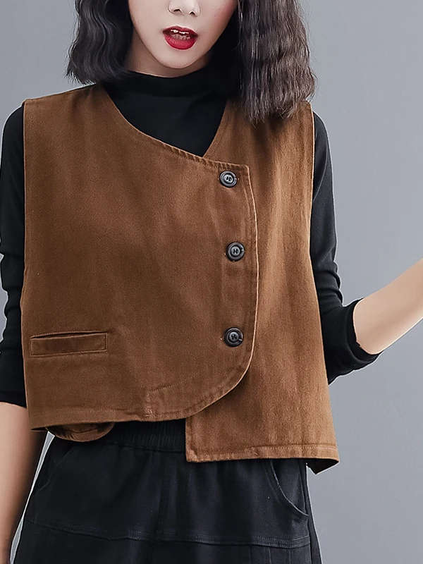 

Художественный повседневный топ в стиле ретро, универсальный топ, свободный крой, весна-осень, новый утягивающий маленький жилет для женщин