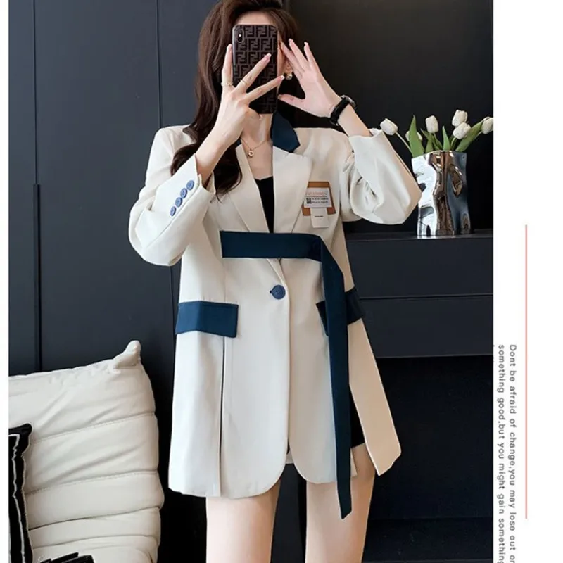 Women\'s Casual Blazer Suits 2022 Autumn Fashion Temperament Suit Jacket Korean Elegant Loose Small Suit Blouse Female Clothes