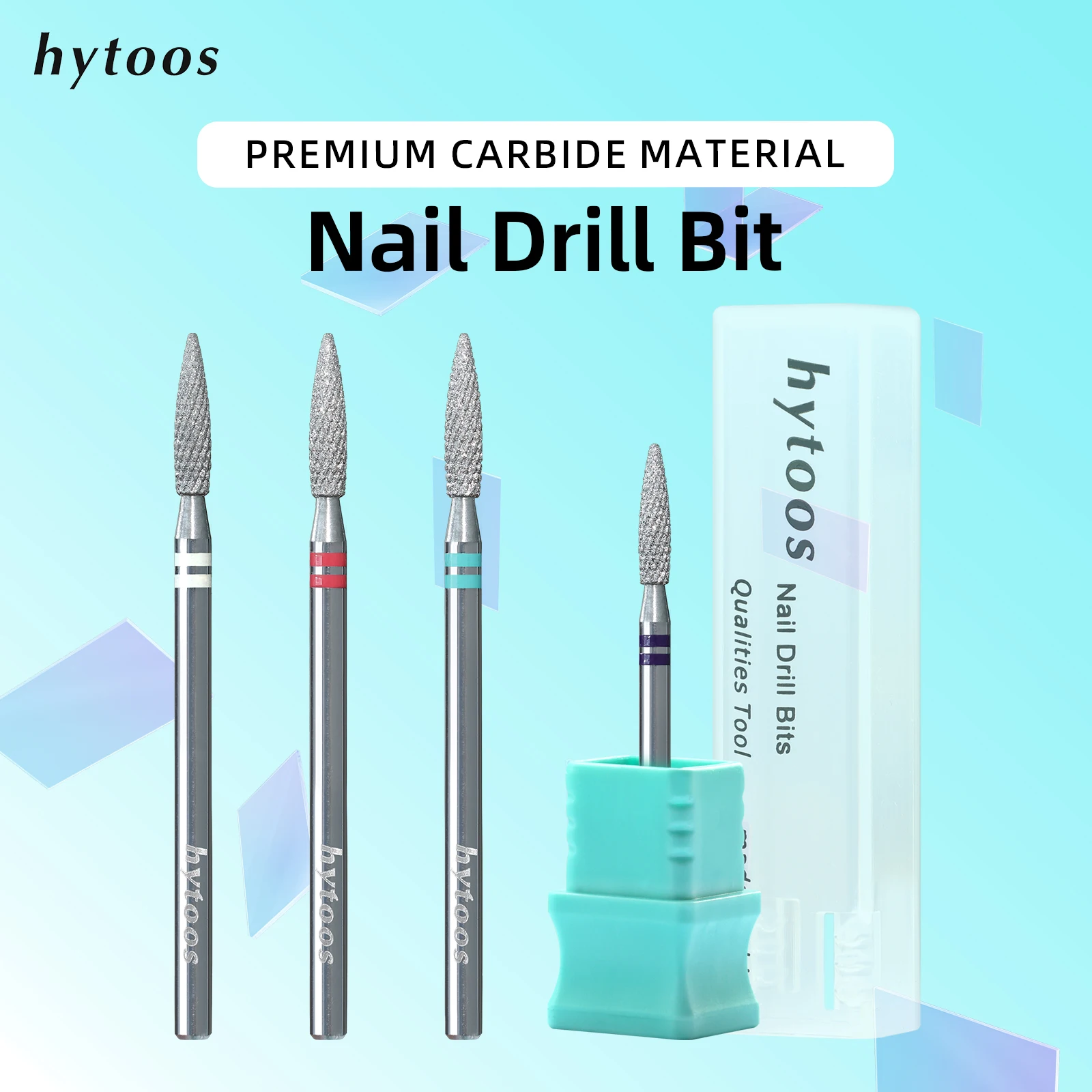 HYTOOS Diamond Cut Pro Nail Drill Bits Chrome Flame Russian Cuticle Bit for Electric Nail Drill Dead Skin Cleaner Nail Prep Tool