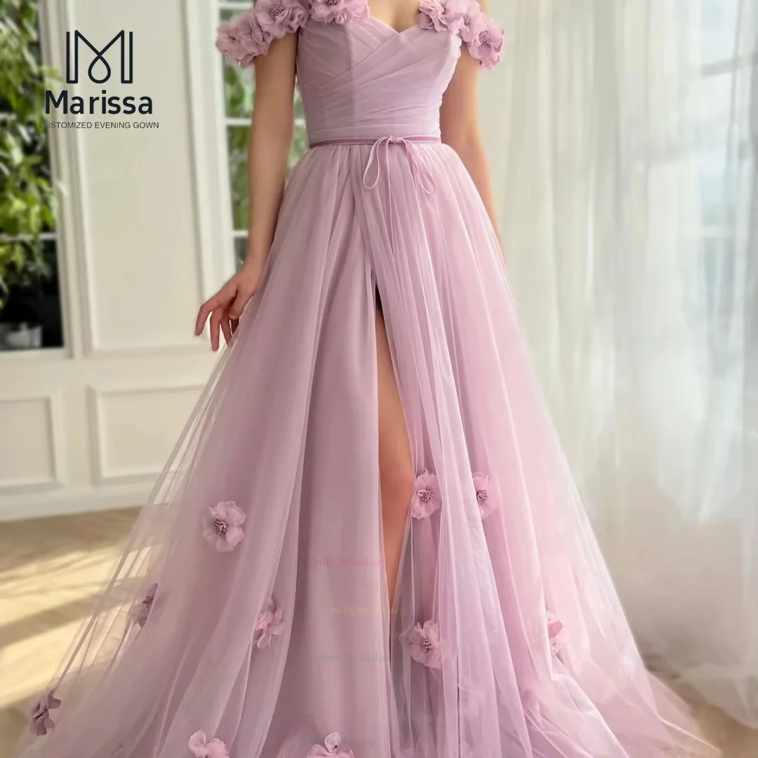 Marissa feito sob encomenda elegante vestido longo a linha tule vestidos de baile 2025 vestidos de noite femininos luxuosos para ocasiões especiais