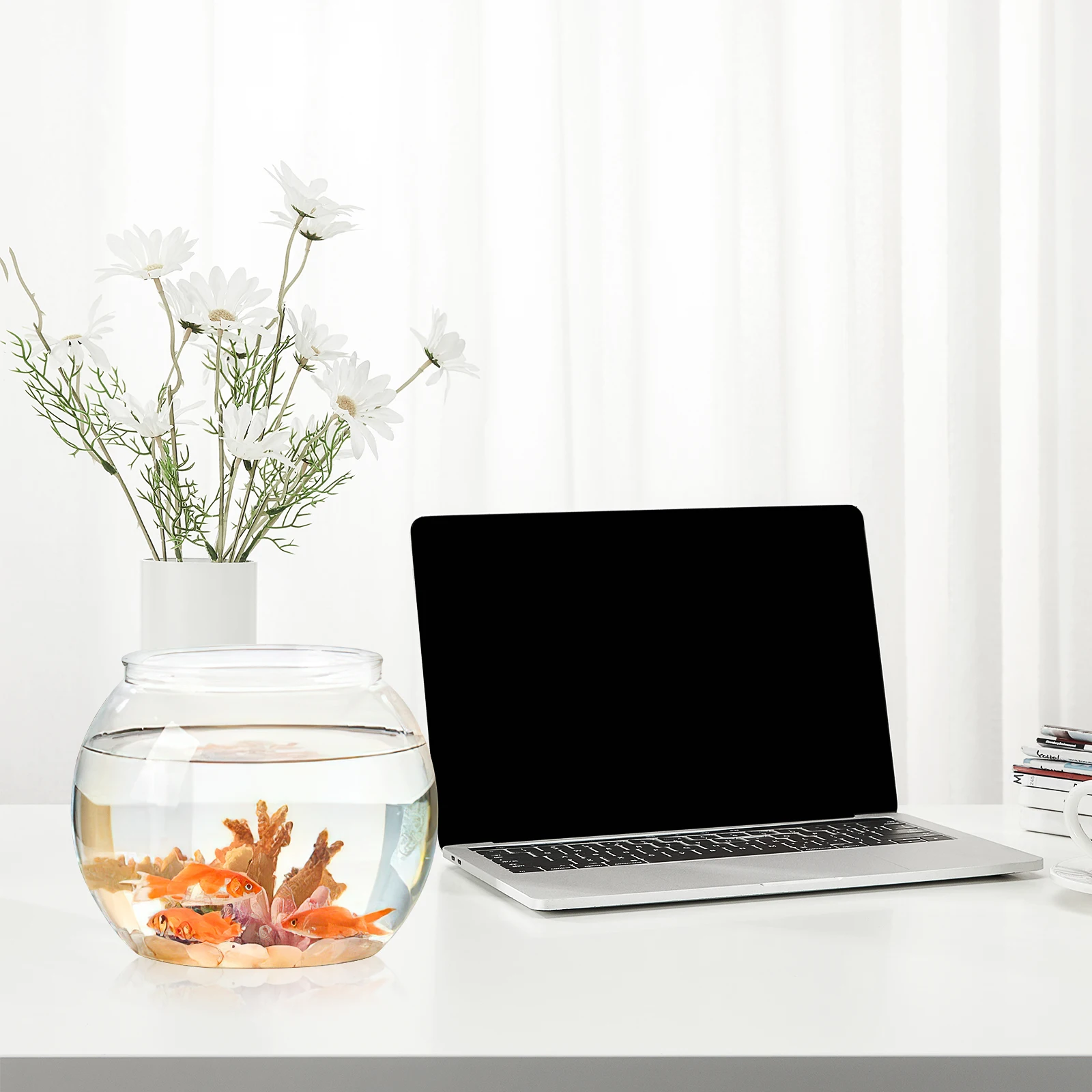 

Transparent Desktop Fish Tank Bowl 160A Large PET Aquarium for Office Home Decor Goldfish Breeding Container Plastic Round Bowl