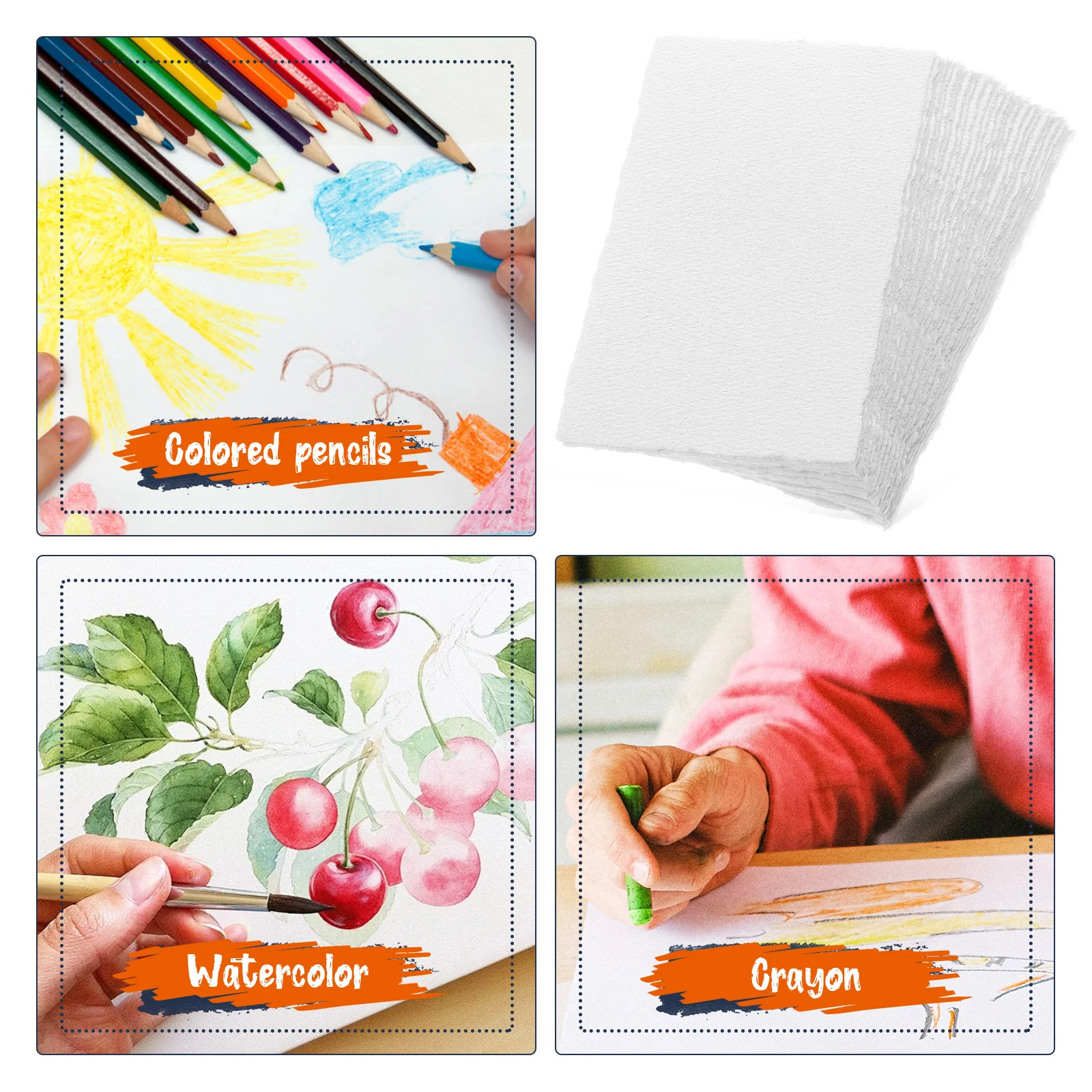 25 ورقة من ورق الألوان المائية بالضغط البارد بحافة سطح سميكة أوراق خشنة للرسم بالألوان المائية ولوحة الرسم للفنانين