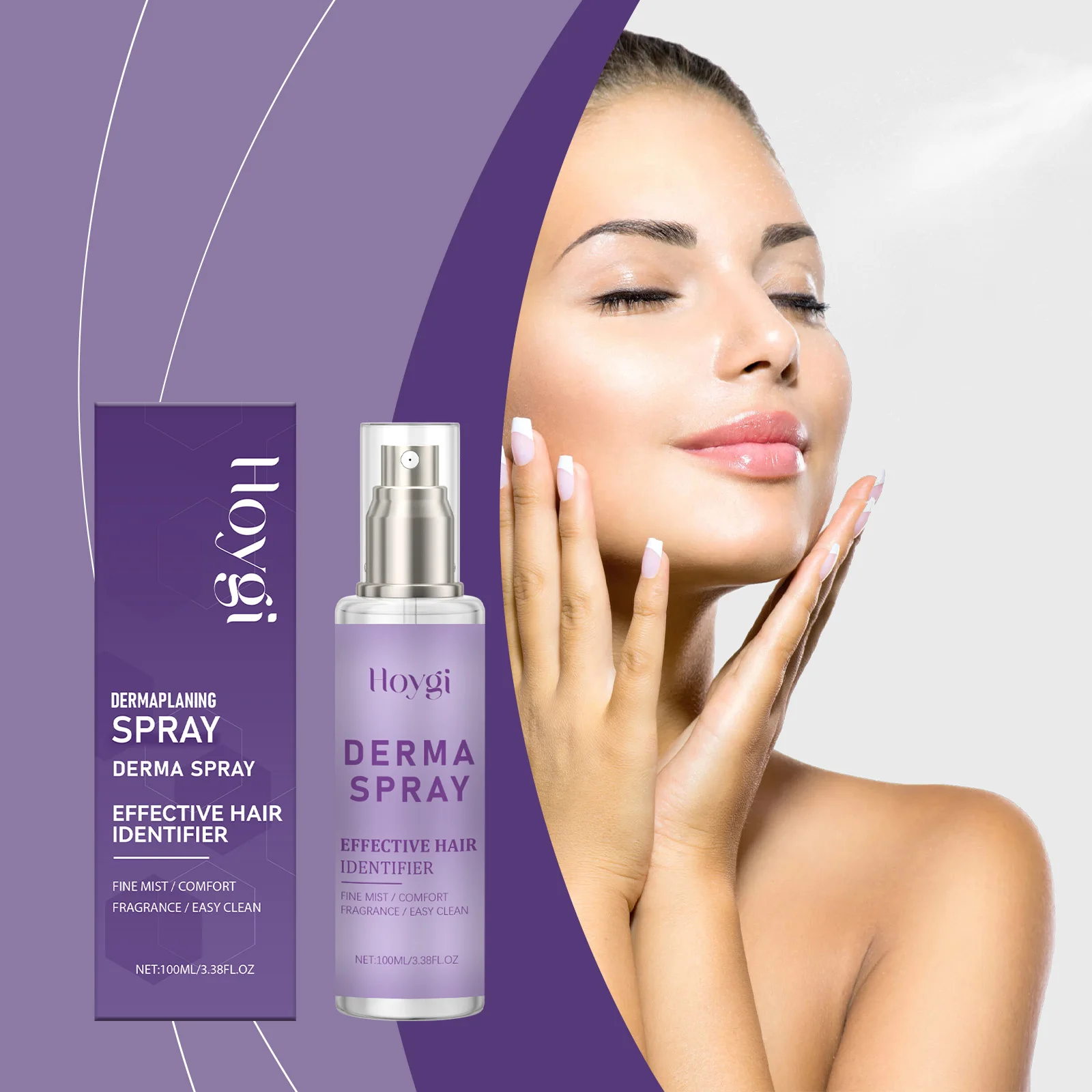 Spray Dermaplaning - Préparation pré-rasage pour une épilation faciale impeccable |   Brume fine pour le confort, identifiant capillaire, facile à nettoyer