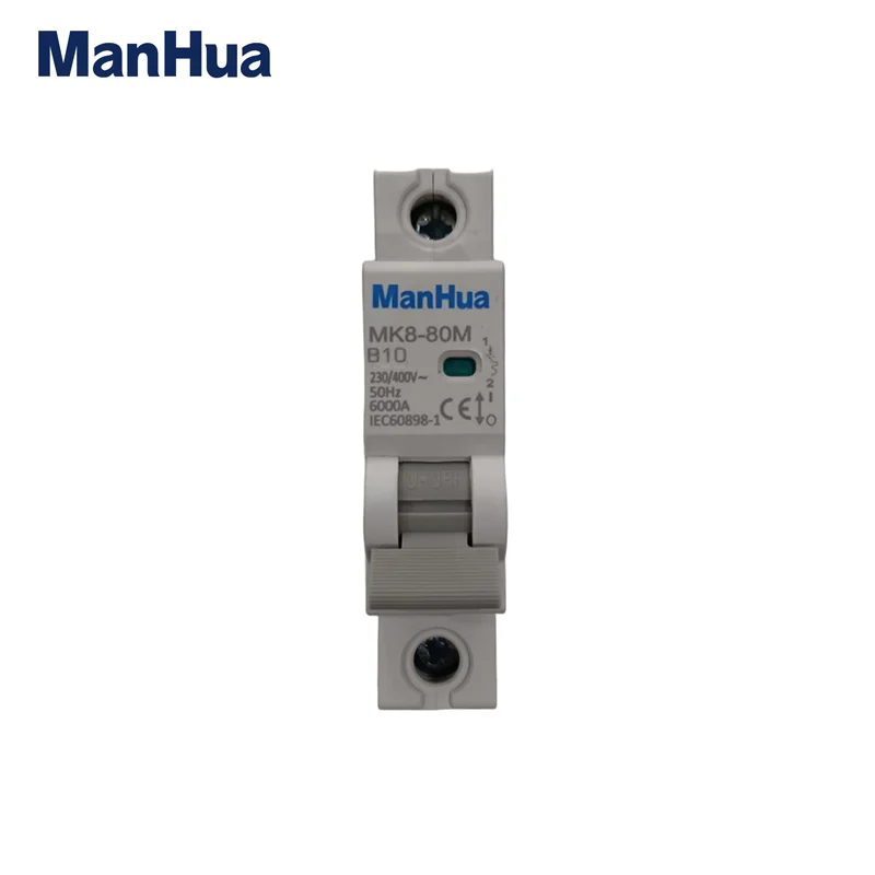 ManHua Miniature Circuit Breaker MK8-80M 1Pole B6/B10/B16 Instantaneous Tripping Current range 3-5 Times In MCB