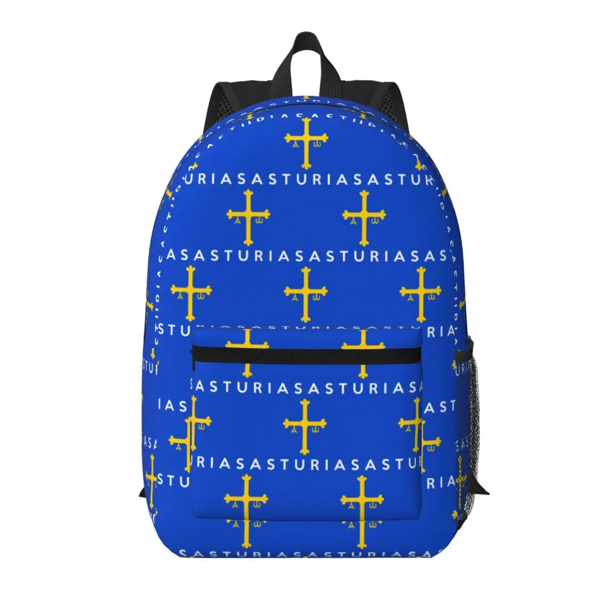 

Spain Flag Flag Of Asturias Student Backpack School Bag Hiking Travel Daypack for Men Women Bookbag Shoulder Bags