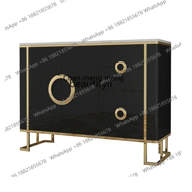 

32Light роскошный обеденный боковой шкаф для хранения в ресторане, перегородка на крыльце, мраморный декоративный шкаф из нержавеющей стали