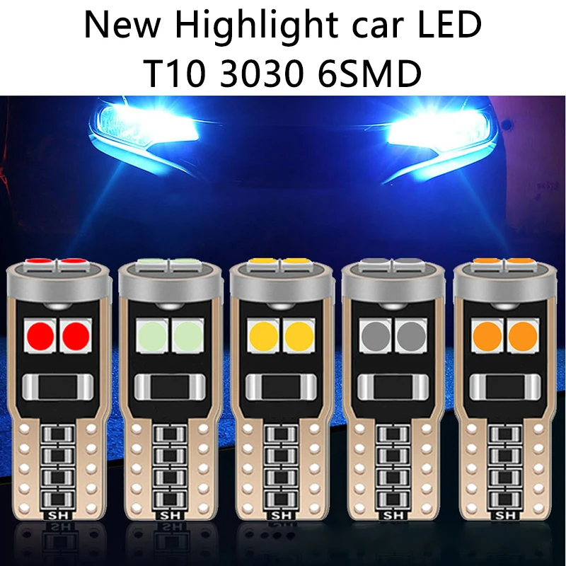 

Car T10 LED Clearance License plate Light COB 3030 6SMD 6500k white Auto Led bulb for Reading Brake Turn signal Vehicle W5W Lamp