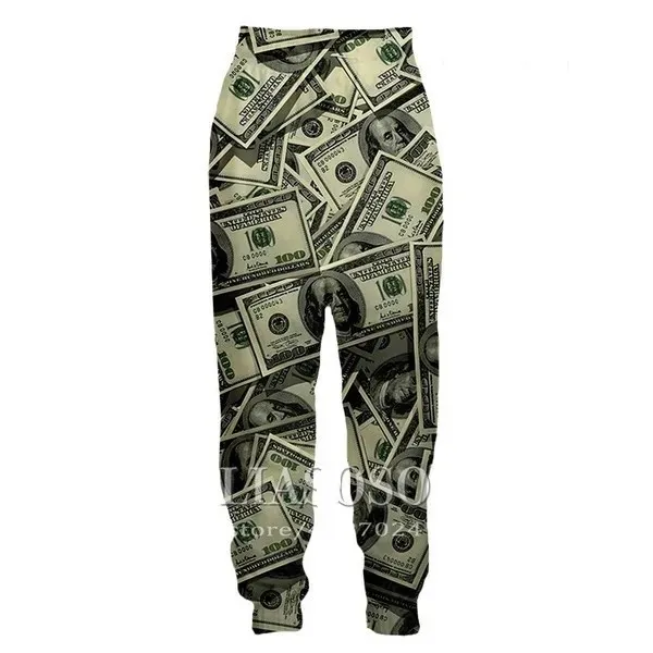 Nieuwe Geld Goud 3D Print Causale Kleding Mode Mannen Vrouwen Trainingspakken Crewneck Hip Hop Broek Plus Size S-7XL Seizoenen Casual