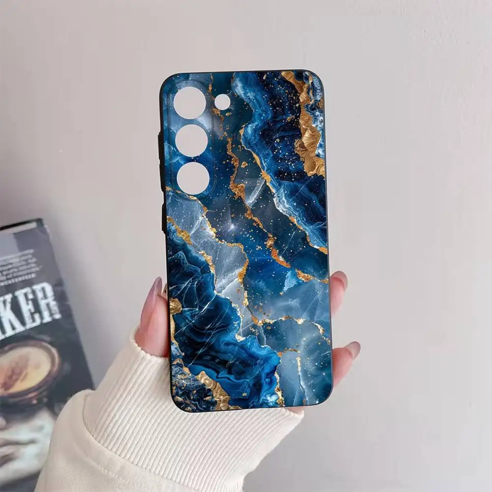 Marble Art Fashion Pattern  Phone Case For Samsung Galaxy A73,91,80,72,51,53,52,71,22,5G,Note,J7,8,9 Soft Black Cover