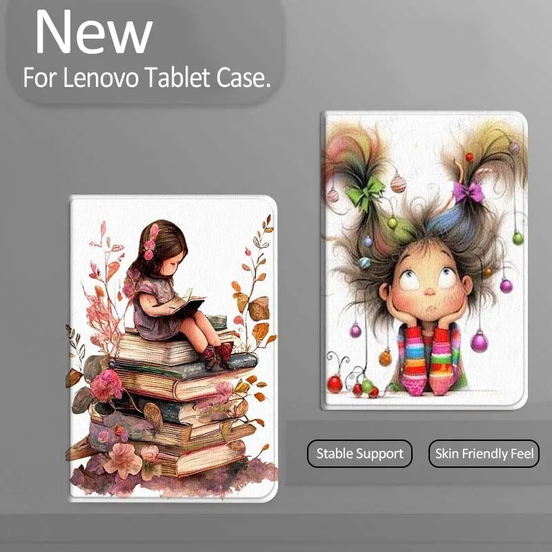 

Art Design Color Girl Book For Xiaoxin Lenovo Tab Pad K11 K10 M10 P11 3rd Plus Pro Legion Y700 Y900 Gen4 2 Tablet Case Gift
