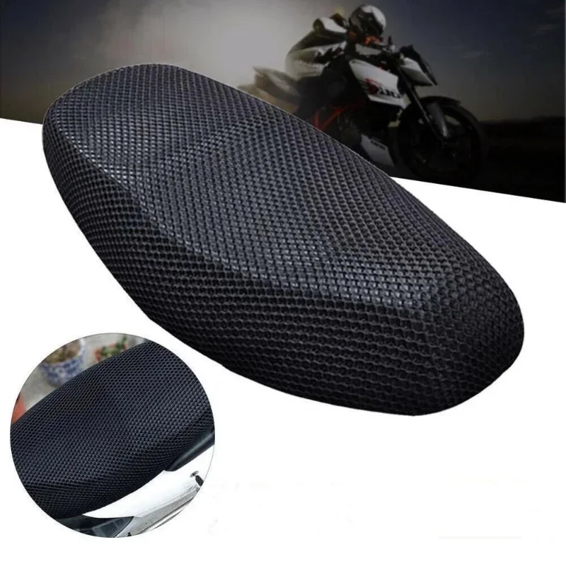 Motorcycle 3D Mesh Fabric Anti-skid Pad Scooter Seat Electric Bike Seat Cover Summer Breathable Covers Cushion Net Cover New