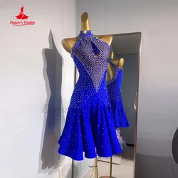 Vestido latino personalizado para mujer, trajes profesionales de actuación de Rumba Chacha Tango, vestidos de baile latino