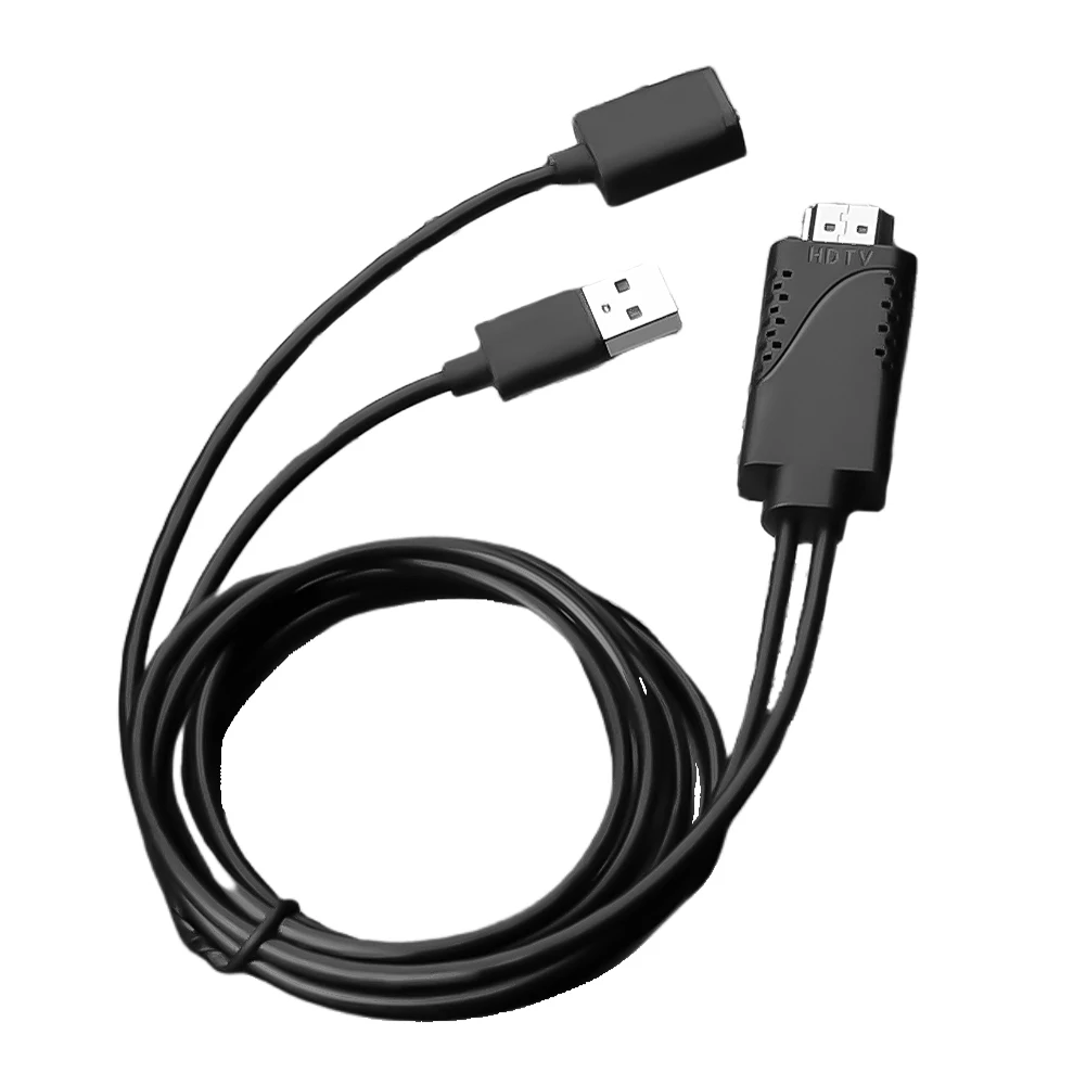 2 in 1 USB Female To HDMI-compatible Male HDTV Adapter Cable 1080P HD TV Projector Displays Converter for iPhone Samsung