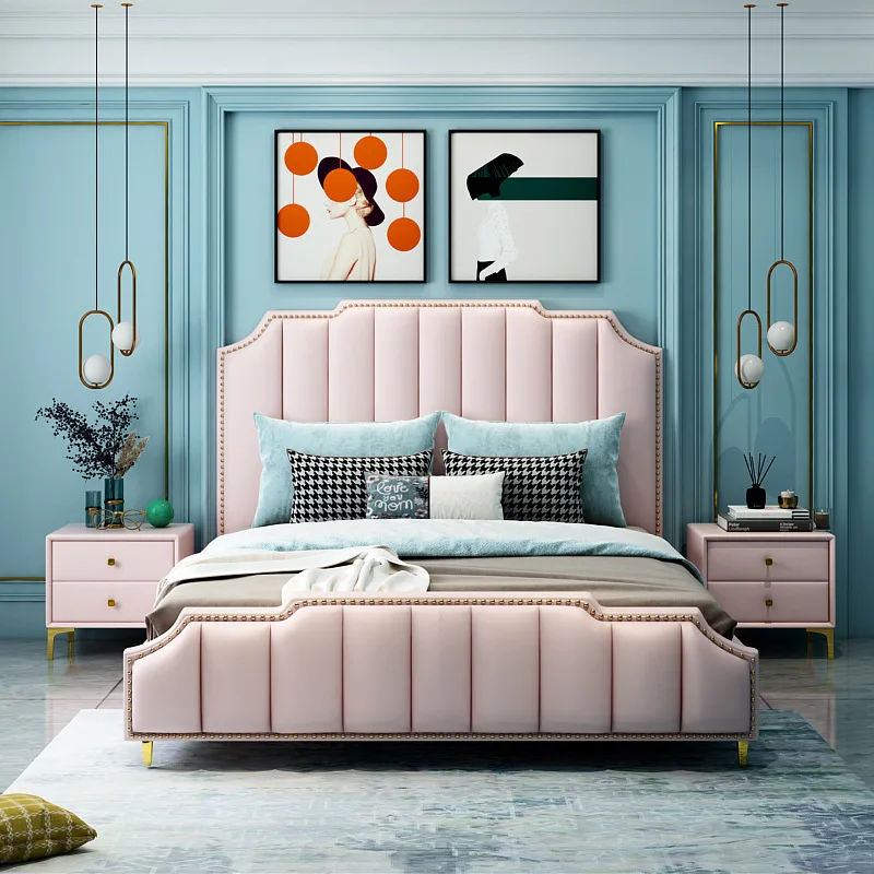 أمريكي، حديث، بسيط، من الخشب الصلب، سرير مزدوج فاخر، غرفة نوم رئيسية #2