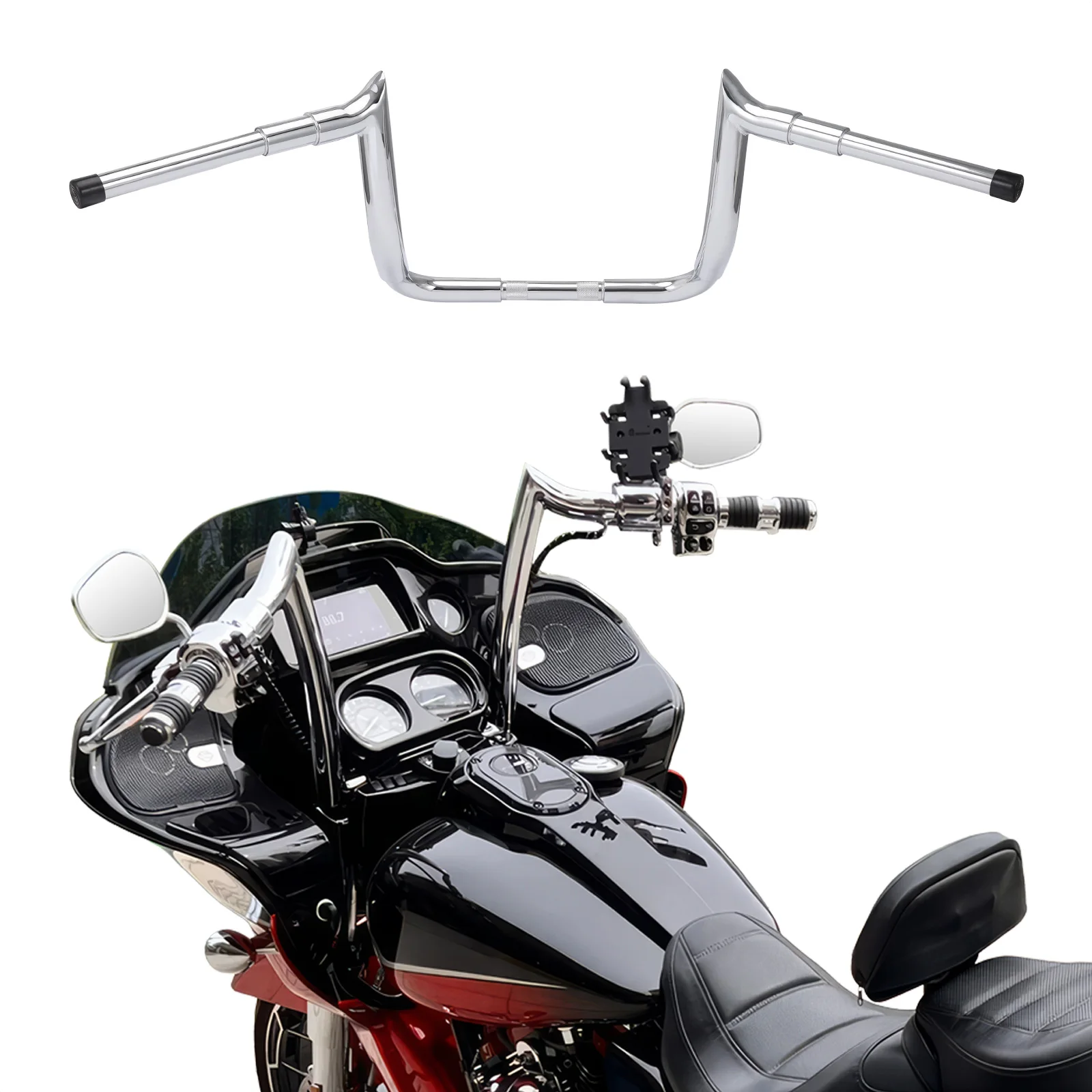 Motorcycle Handlebar  Monkey Bagger Bar Ape Hanger Compatible with 1986-2023 Harley Touring Electra Glide Street Glide