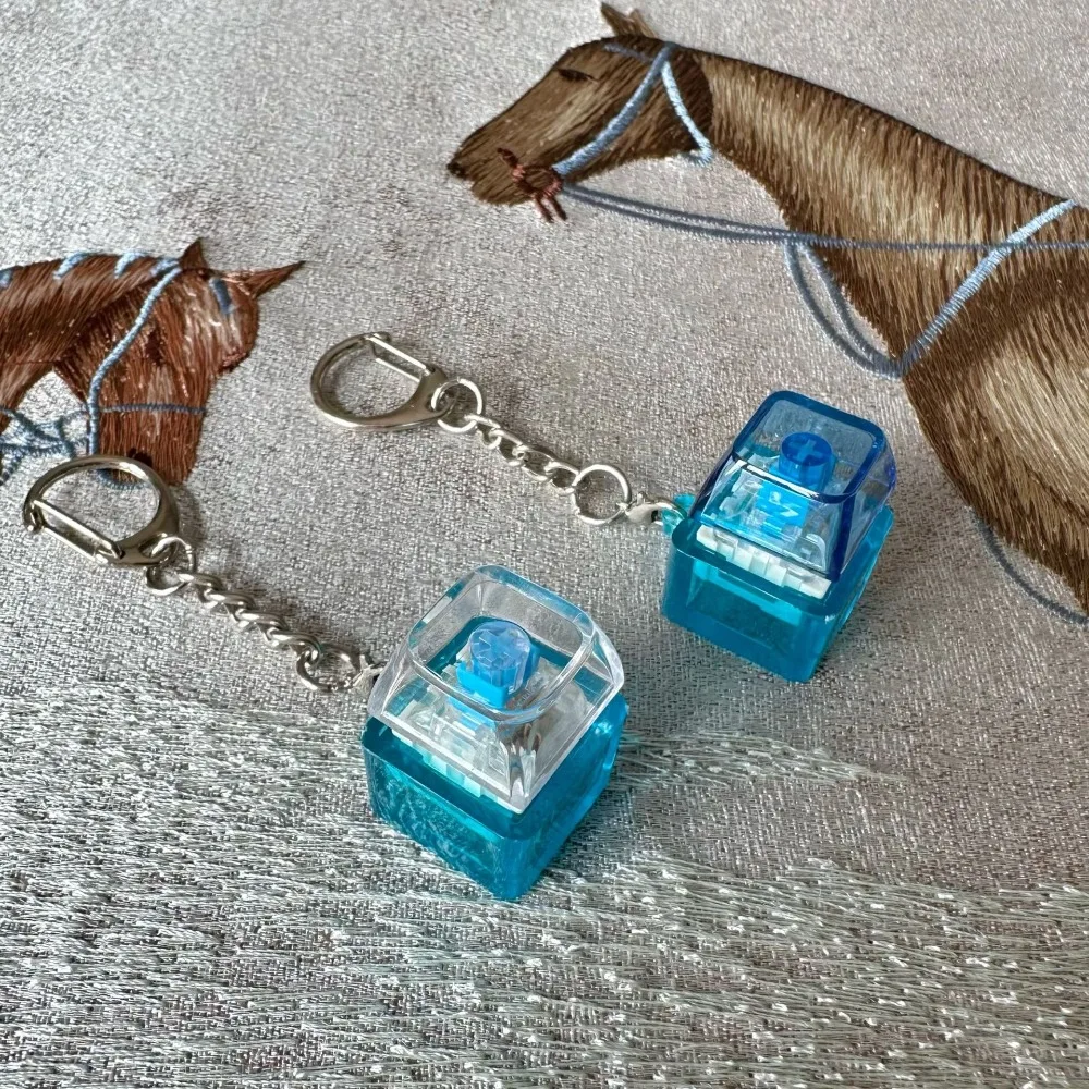 Entspannende DIY-Tastatur, Fidget-Schlüsselanhänger, Tasten, Tastenkappe, Clicker-Spielzeug mit Lichtabbau, Stress, Finger-Tastaturkappen