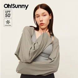 Ohsunny-女性用日焼け止め付きアームスリーブスカーフ,アンチUV,日焼け止め付き,ビーチ用,改良されたファイバープール,upf1000