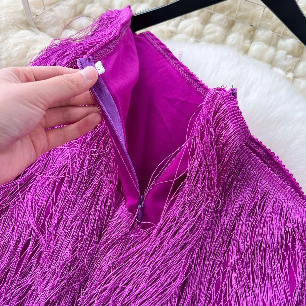 فستان حفلات نسائي سادة نقي متعدد الطبقات شرابة بدون ظهر مكشكش مثير فستان ضيق صيفي ربيعي أنيق ملابس نسائية